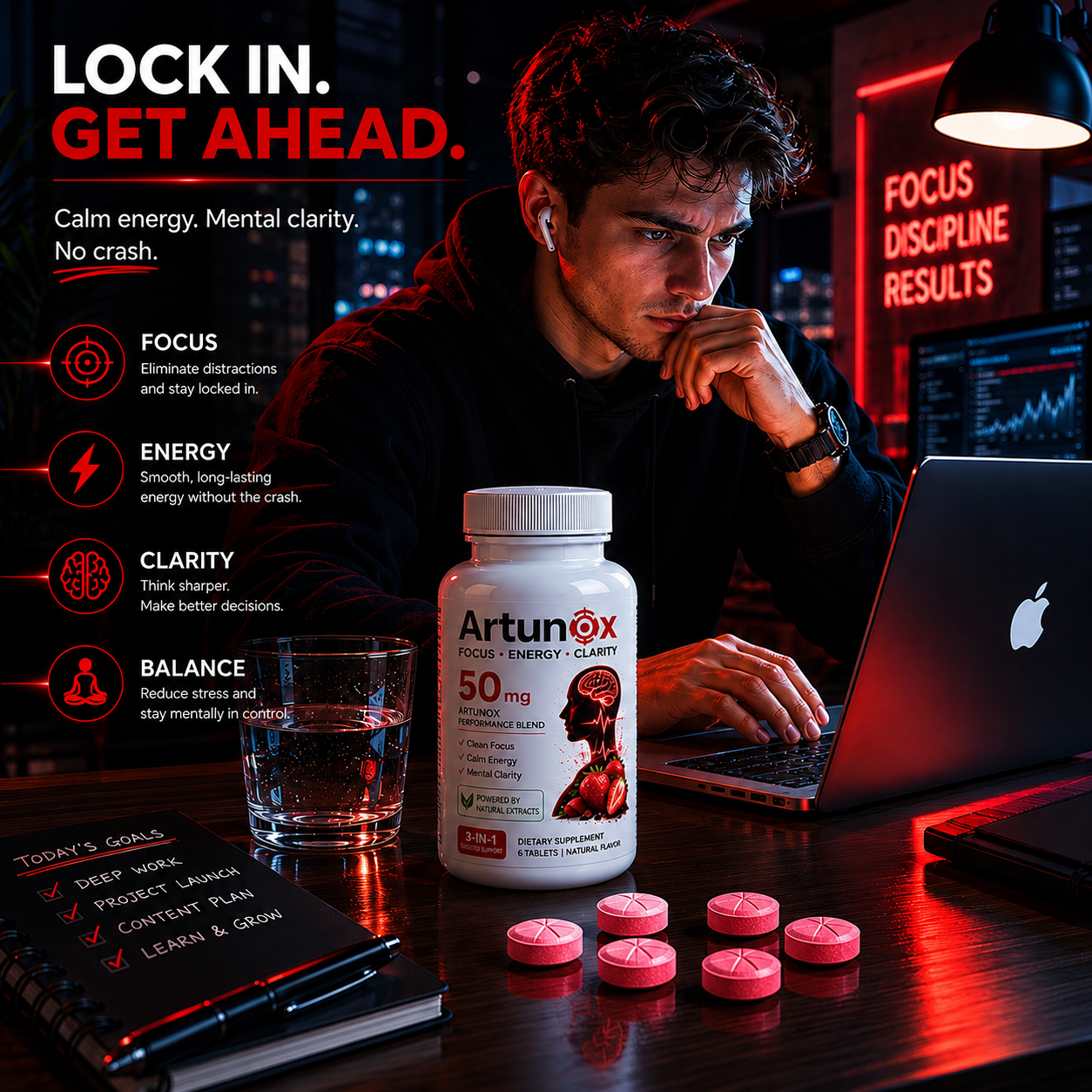 Artunox™ 3-In-1 Focus Formula | Clean Energy + Mental Clarity A GIFT FROM NATURE